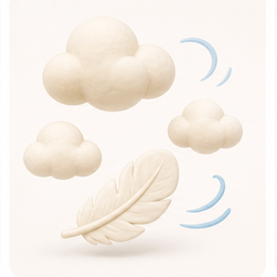 fluffy / floating feeling vocabulary illustration