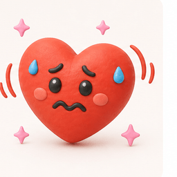 heart pounding (nervous) vocabulary illustration